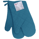 MASTER Chef 2pc Cotton Oven Mitt Set with Hanging Loops, Blue Overhead_Flat