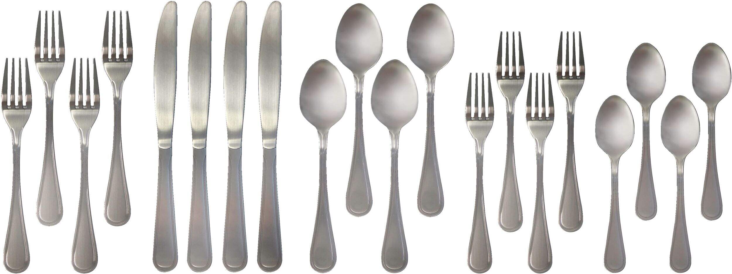 MASTER Chef Round Stainless Steel Flatware Set, Serves 4, 20-pc Overhead_Flat