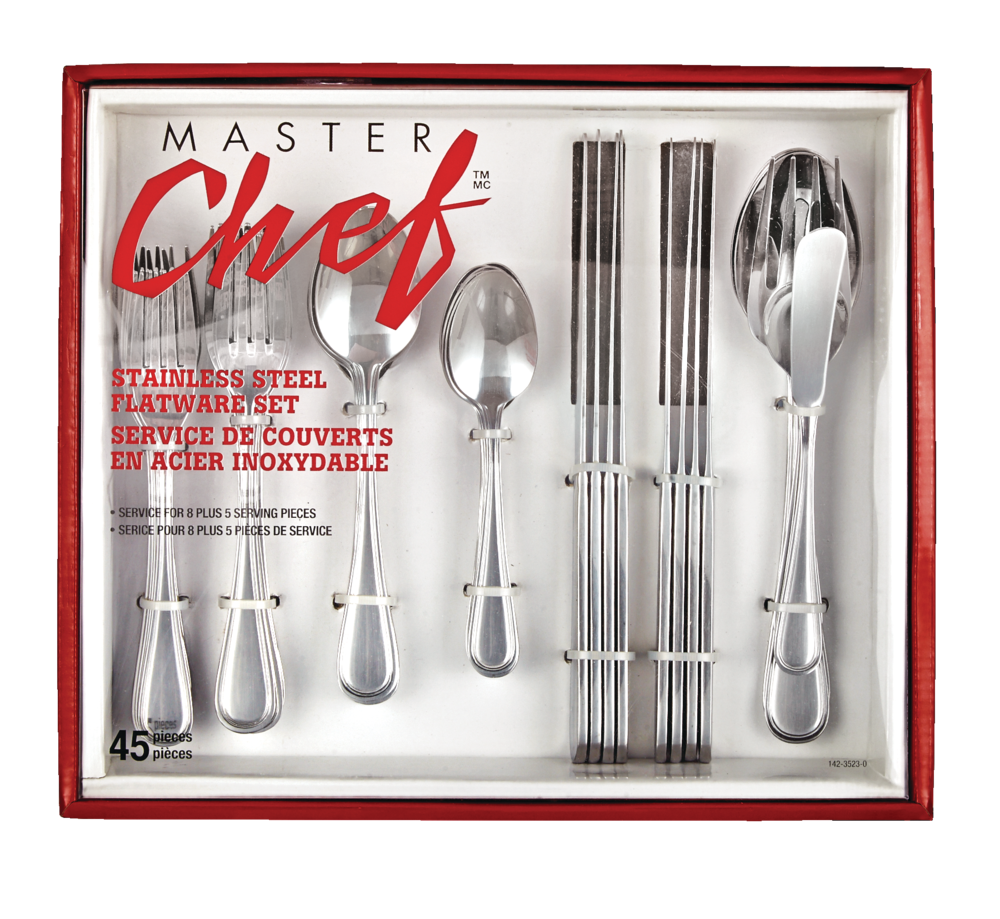 MASTER Chef Flatware Set, 45pc Canadian Tire