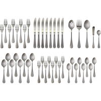 MASTER Chef 45pc Stainless Steel Flatware Set, Serves 8 Overhead_Flat