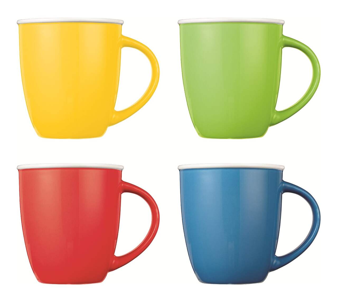 CANVAS Easton 4pc Ceramic Mug Set, Dishwasher and Microwave Safe, 400-mL,  Assorted Colours