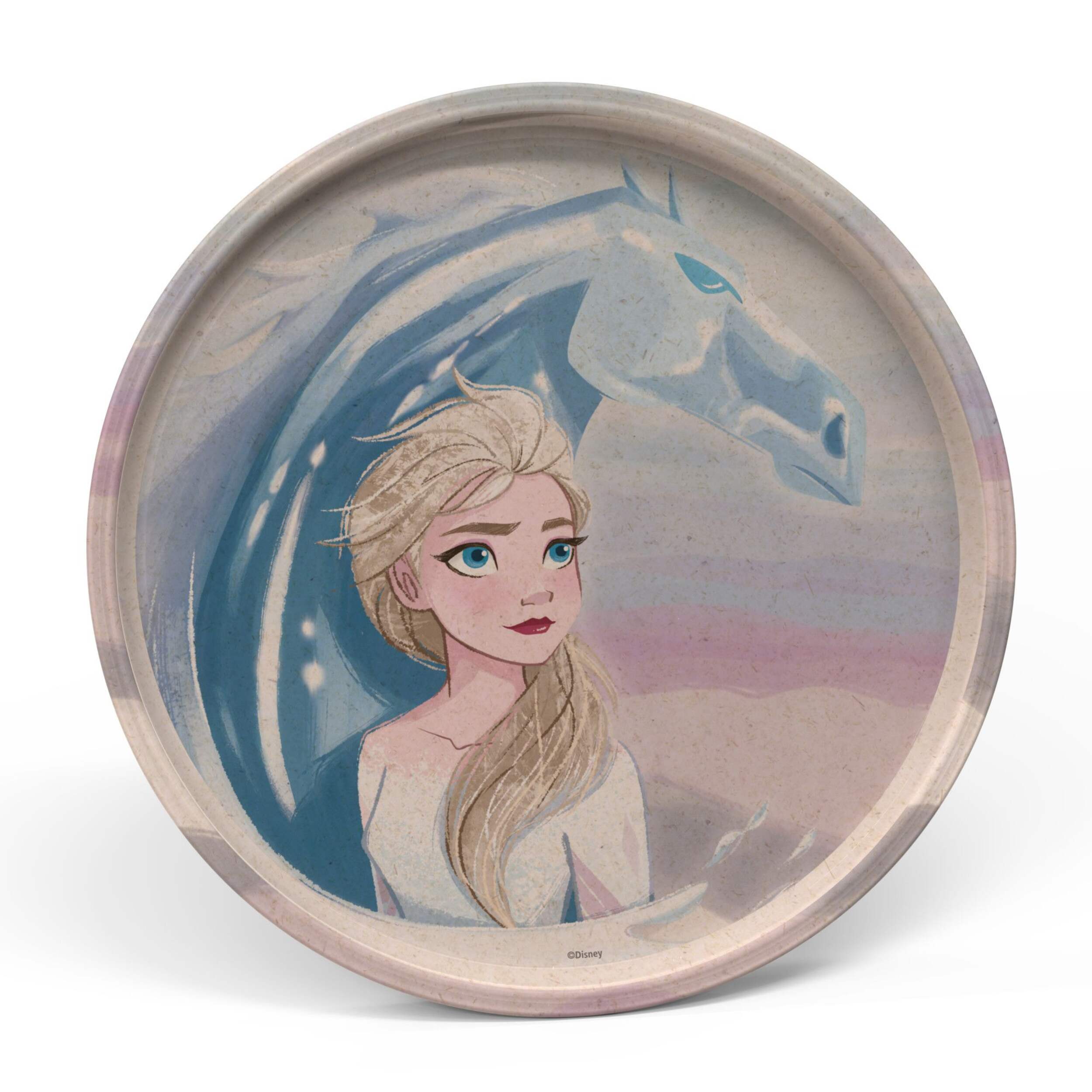 Disney Frozen 2 Plastic Dinner Plate, Dishwasher Safe, BPA-free, 8-in Overhead_Flat
