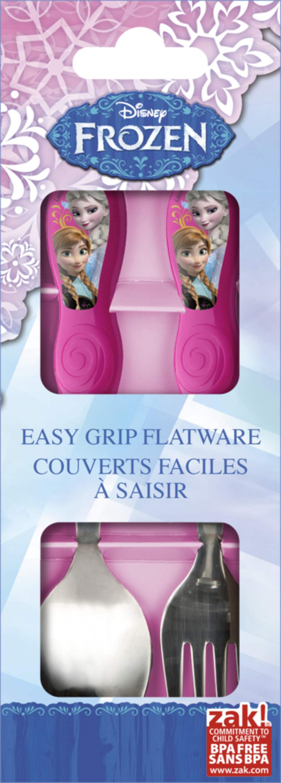 Couvert en plastique Disney La reine des neiges 2, sans BPA, 2 pièces Front_Flat