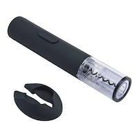 Kamenstein One Touch Electric Corkscrew with Integrated Foil Cutter, Black Front_Three_Fourths_Angled_Right