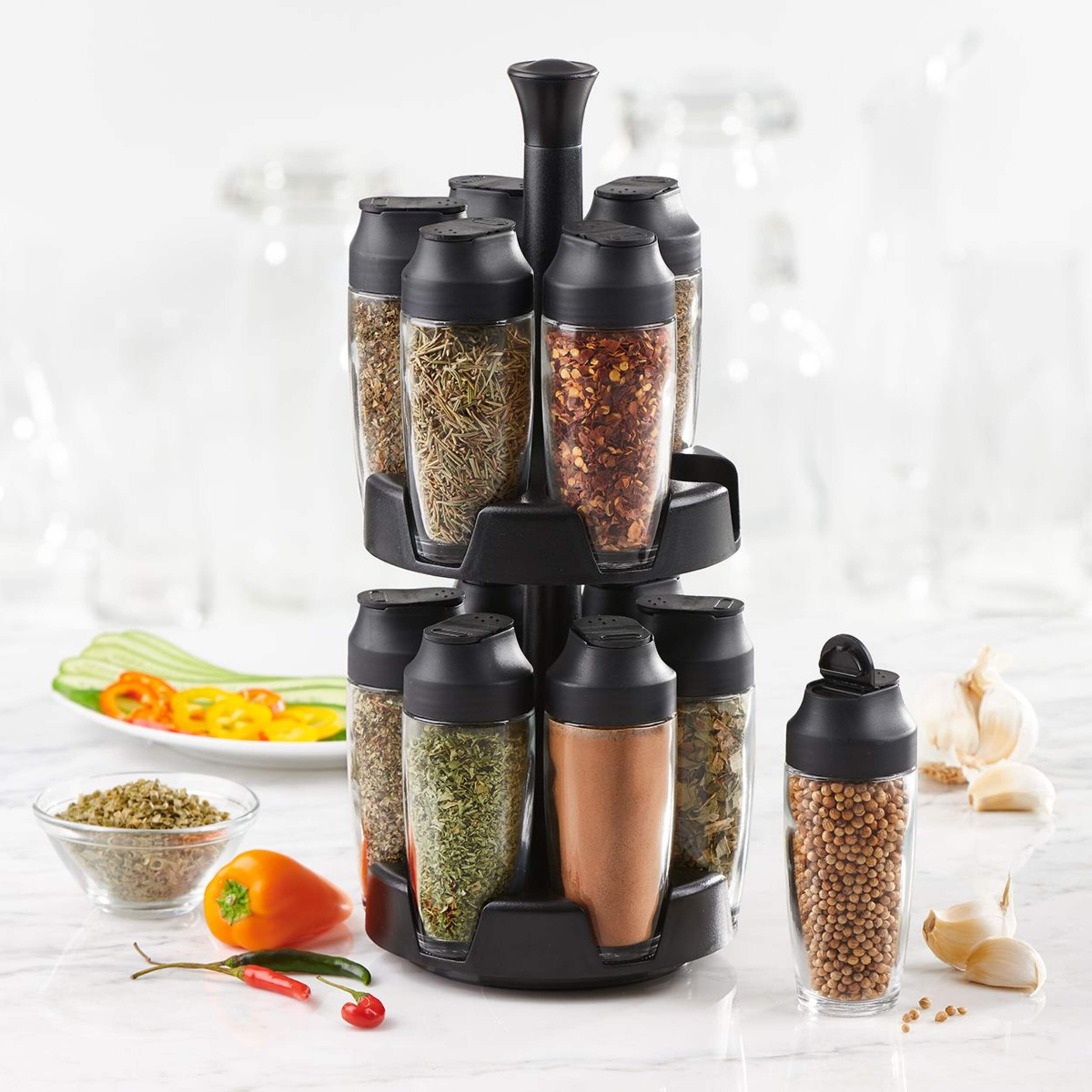 Trudeau Tower Carousel Spice Rack, PreFilled, 12Jar Canadian Tire