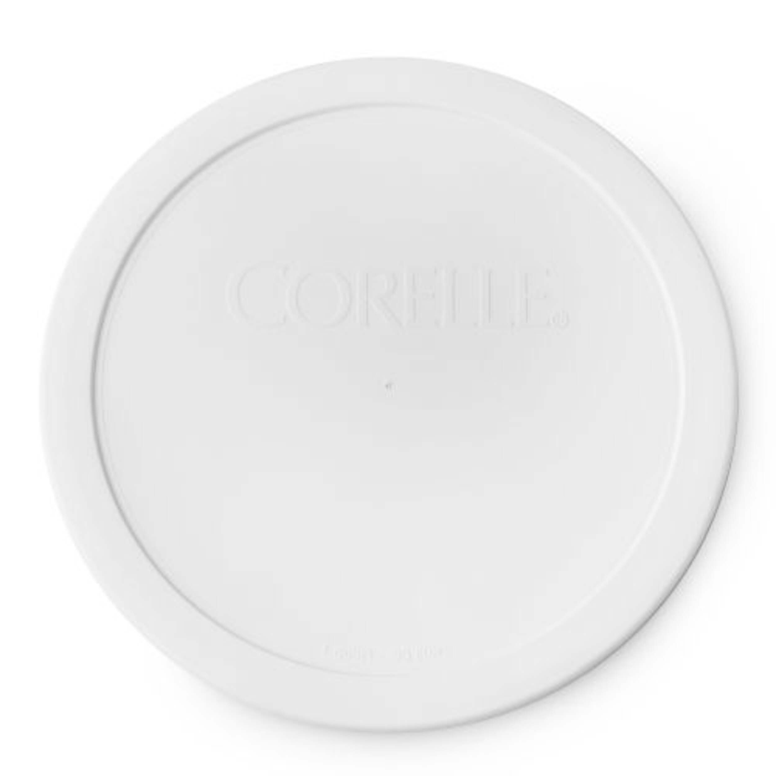 Corelle Plastic Round Bowl Lid Cover, Fits 28-oz, White Front_Flat
