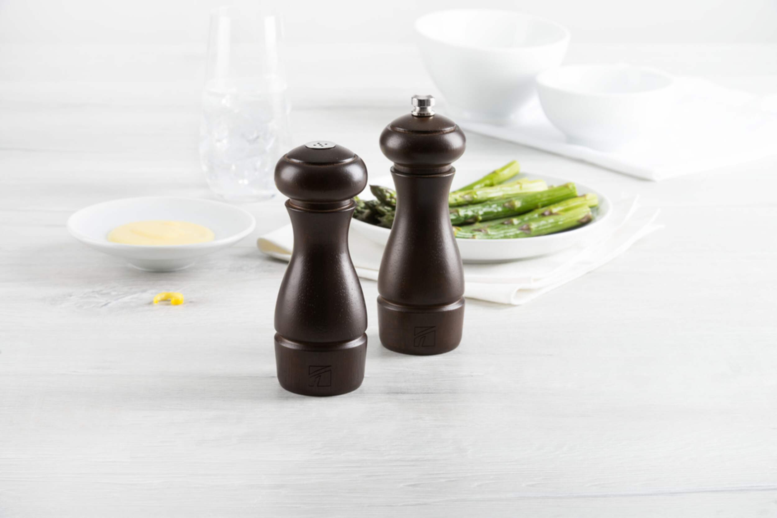Trudeau Salt & Pepper Grinder Mill Set, PreFilled, 6in, 2pc