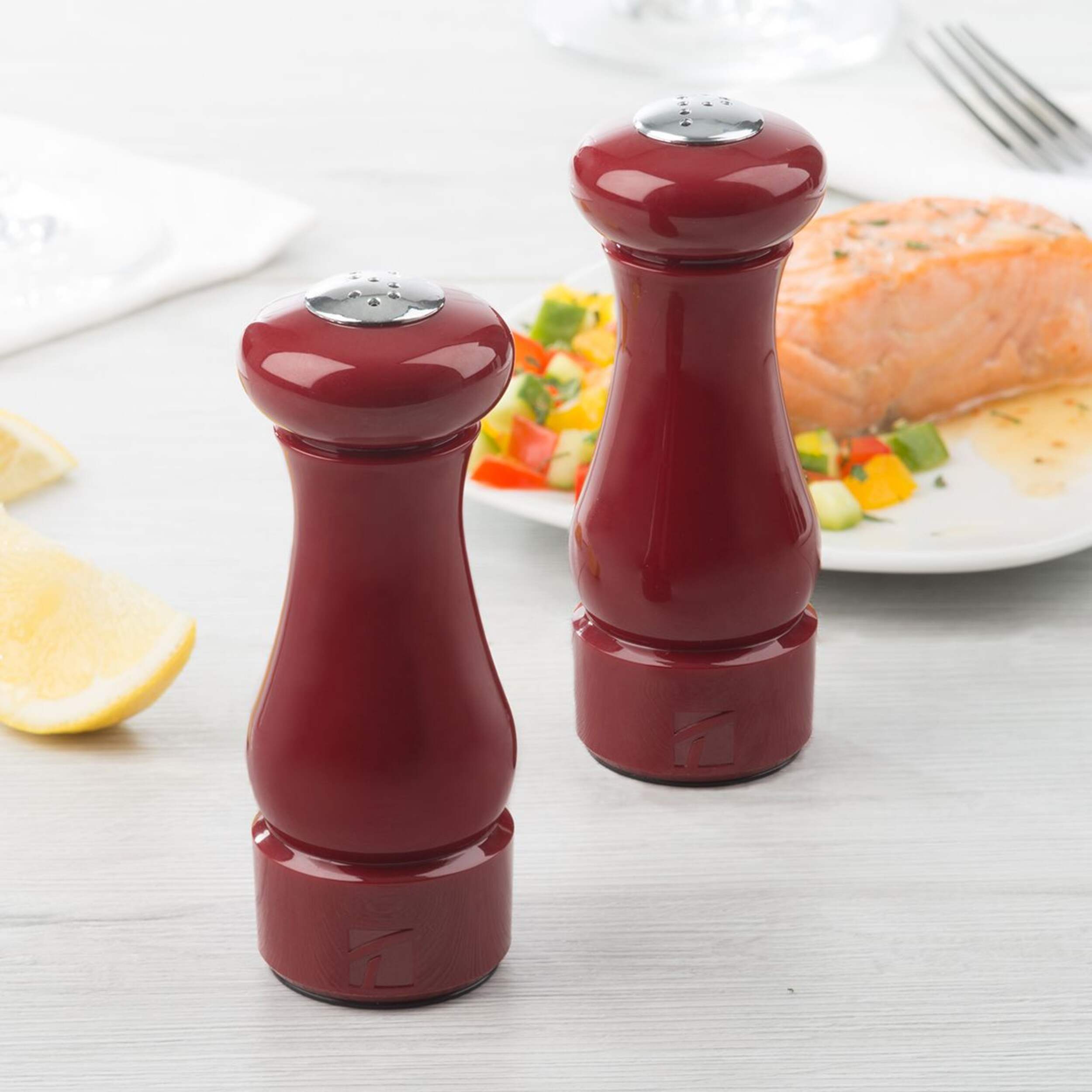 Trudeau Salt & Pepper Shaker Set, 4.5in, 2pc, Red Canadian Tire