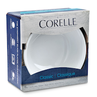 Corelle 6pc Classic Glass Caterer Bowl Set, Chip Resistant, White Front_Three_Fourths_Angled_Right