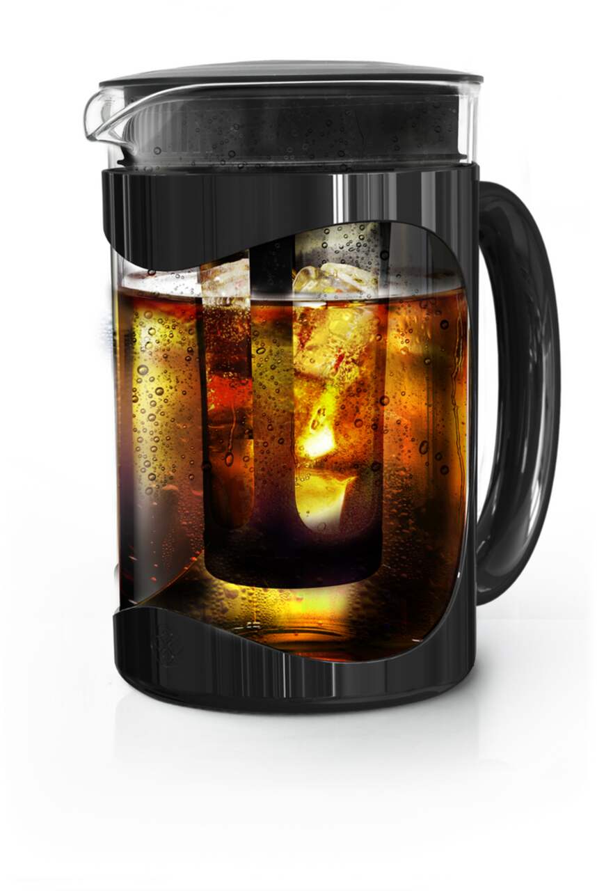 Primula Burke Deluxe Cold Brew Iced Coffee Maker, Comfort Grip Handle,  Durable Glass Carafe, Removable Mesh Filter, Perfect 6 Cup Size, Dishwasher  Safe, 1.6 Qt, Black 