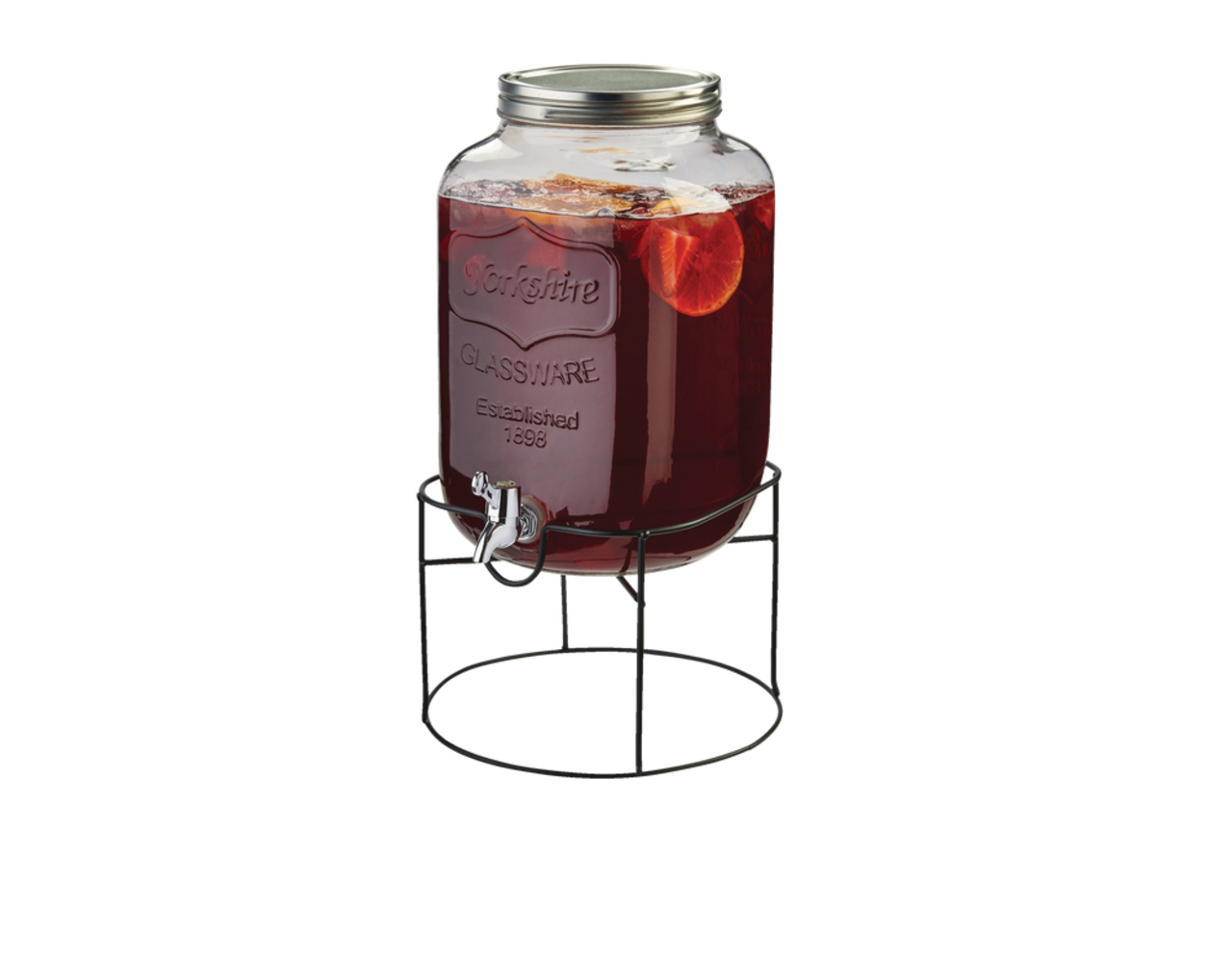 Distributeur de boissons pot Mason MASTER Chef en verre avec support, 8 L,  incolore