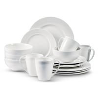CANVAS Ellesmere 16pc Porcelain Dinnerware Set, Serves 4, White Front_Elevated