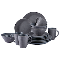 CANVAS Sutton Stoneware Dinnerware Set, Matte Grey, Serves 4, 16-pc Composite_or_Mixed