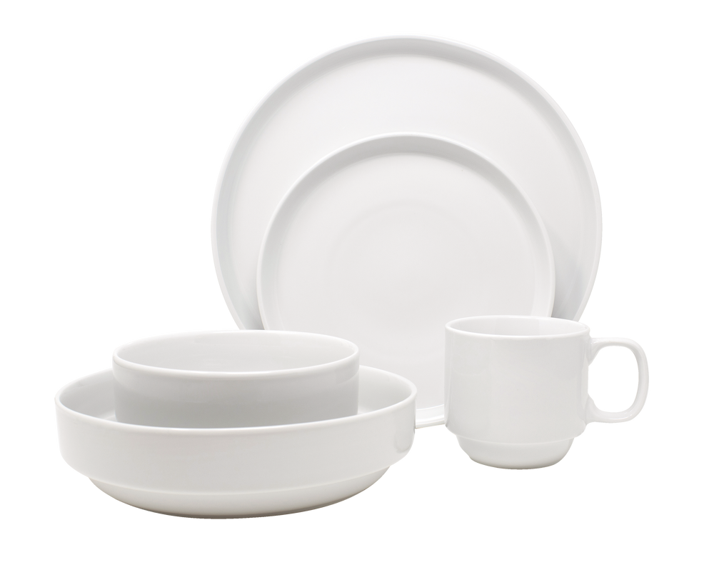 CANVAS Claremont 40pc Porcelain Dinnerware Set with Dinner Bowl, Serves