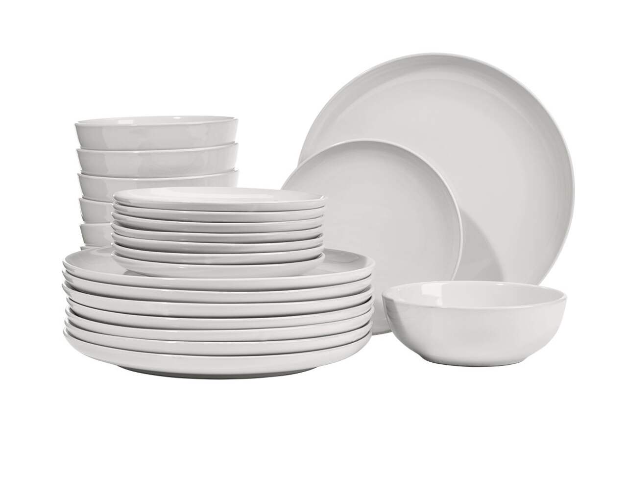 Service de vaisselle en porcelaine pour 6 personnes, 24 pièces