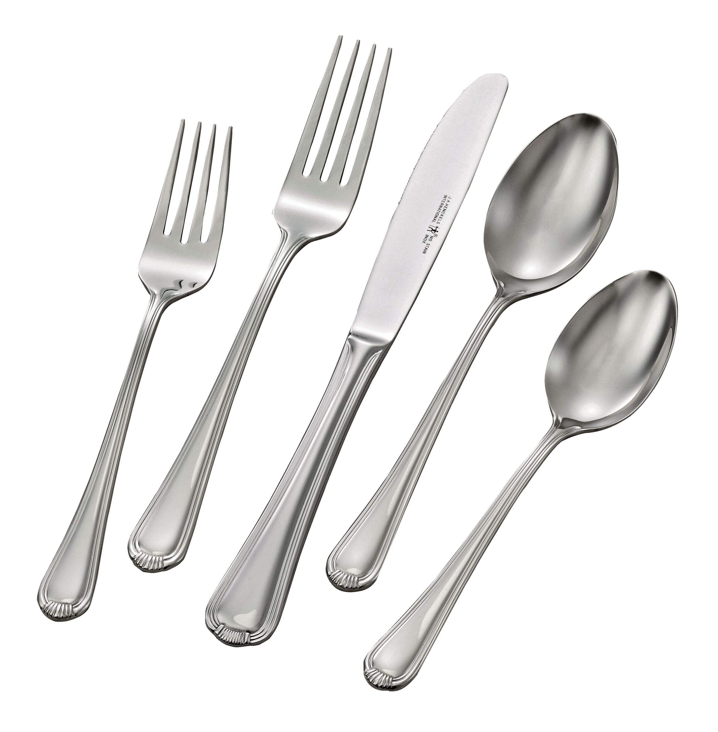 Henckels Alcea 53pc Stainless Steel Flatware Cutlery Set, Serves 10 Overhead_Plunge