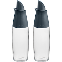 Trudeau Glass Automatic Oil Bottle Dispenser Set, 2-pc, Clear Front_Elevated