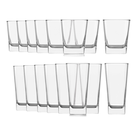 Libbey Bristol 16pc Glassware Set, Dishwasher Safe, 8pc x 12.2-oz and 8pc x 14.4-oz