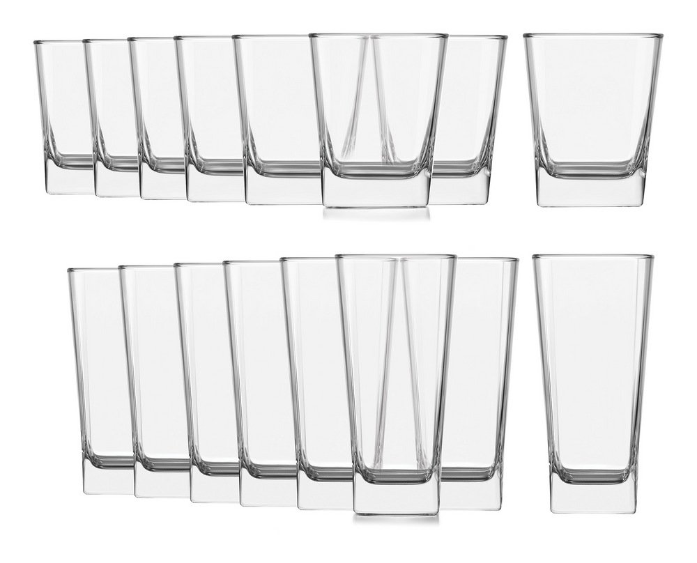 Libbey Bristol 16pc Glassware Set, Dishwasher Safe, 8pc x 360mL and