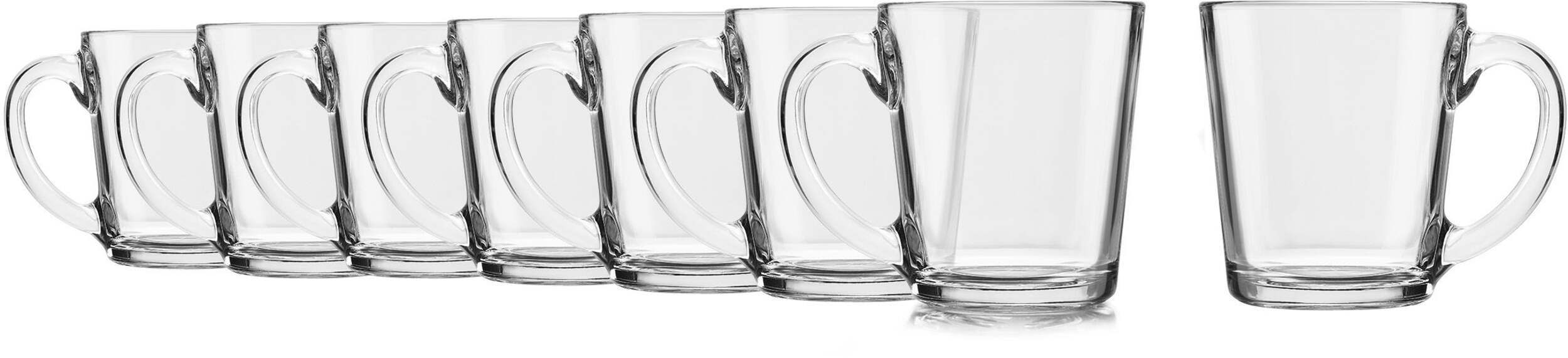 Libbey 8pc Glass Mug Set, Dishwasher and Microwave Safe, 384-mL Composite_or_Mixed