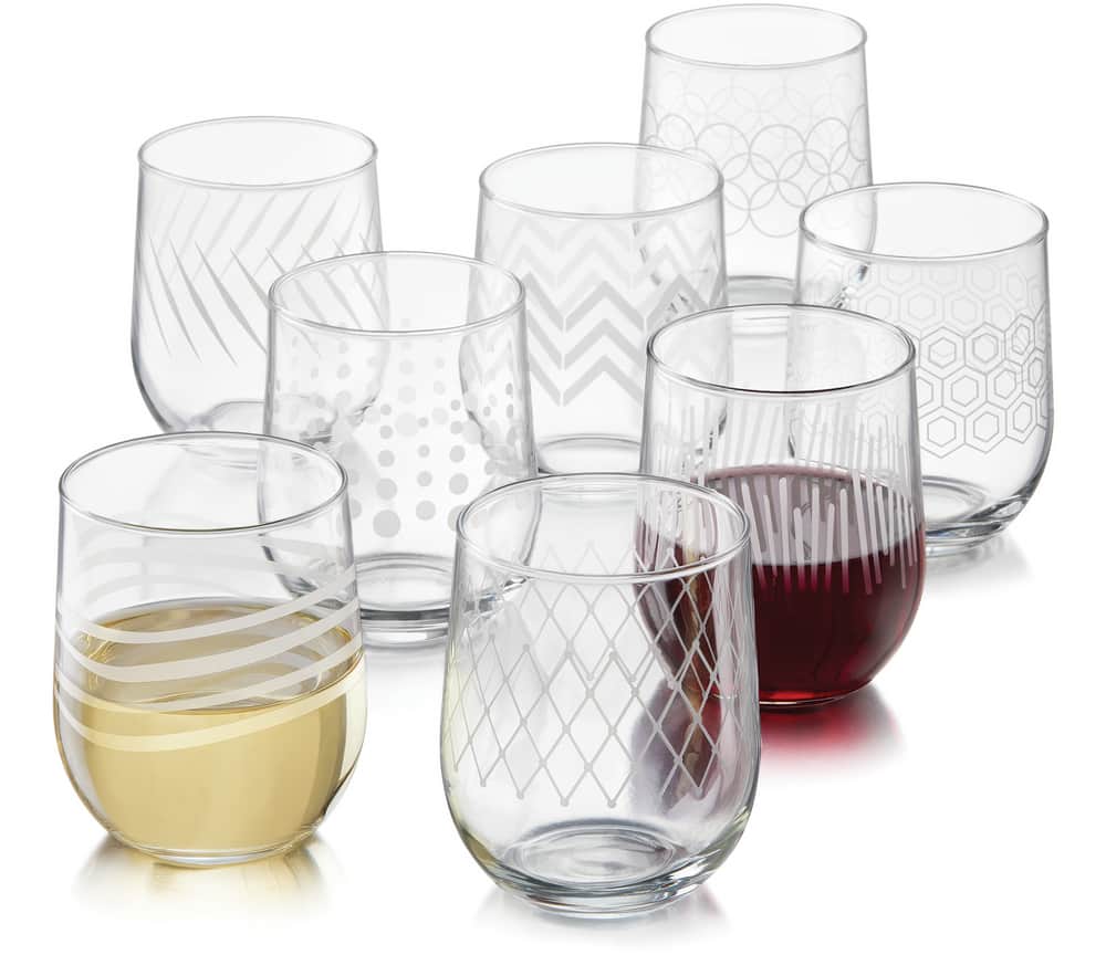 Libbey Stemless Red Wine Glasses Set of 8 