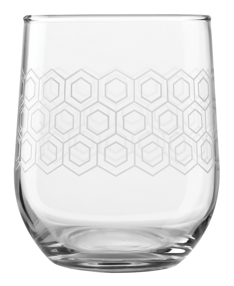 Libbey 8pc Etched Stemless Red & White Wine Glasses, Dishwasher Safe