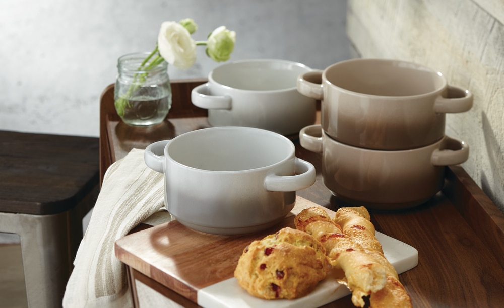 CANVAS Priestly Stoneware Soup Bowl Set, Stackable, 26oz, 4pc