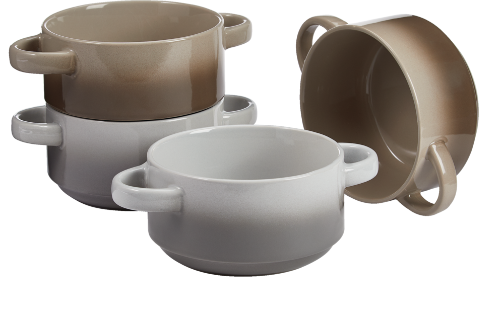 CANVAS Priestly Stoneware Soup Bowl Set, Stackable, 26-oz, 4-pc