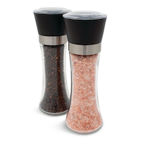 Kamenstein Glass Salt & Pepper Grinder Mill Set, Pre-Filled, 7.5-in, 2-pc Front_Elevated
