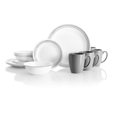 Corelle Mystic Grey 6pc Glass Dinnerware Set, Serves 4, White/Grey Composite_or_Mixed