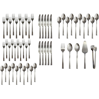 Service de couverts de réception en inox PADERNO Laurier pour 10 personnes, 55 pièces Overhead_Flat