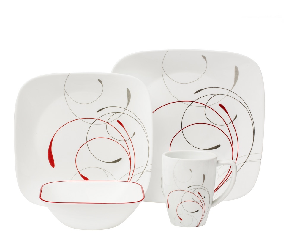 Corelle Splendour 16pc Glass Dinnerware Set, Serves 4, White Canadian