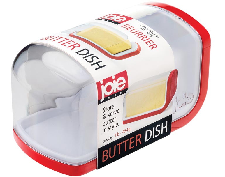 Joie Covered Plastic Butter Dish, BPA Free, 1lb Butter Capacity