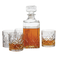 Trudeau Glass Whiskey Decanter & Glasses Set, 5-pc