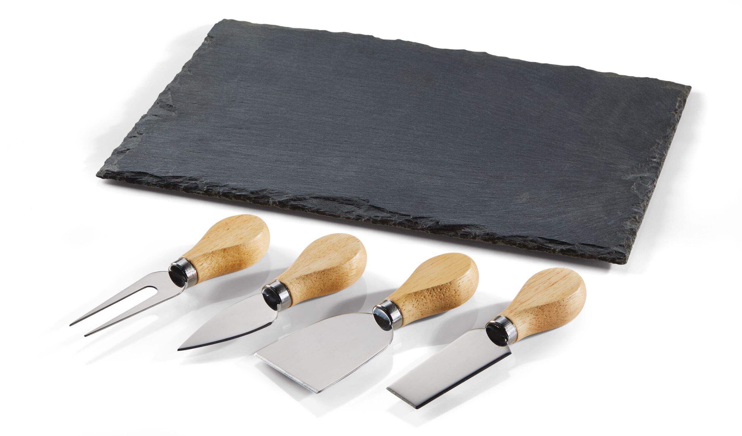 Canvas Stainless Steel Mini Cheese Wooden Handle Knife Set, Black/Silver, 5-pk, for Christmas/Thanksgiving/New Year's Eve/Birthday Party Composite_or_Mixed