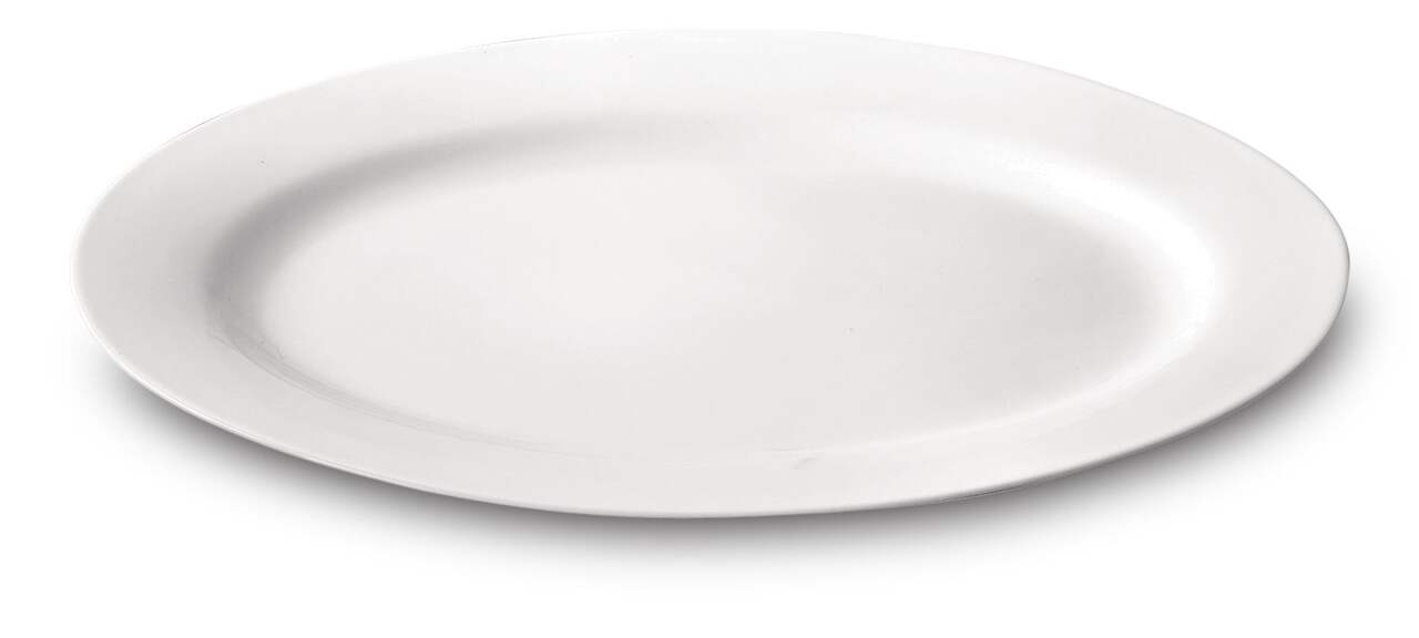 Trudeau Oval lass Turkey Platter Serving Tray, White, 18-in, for  Christmas/Thanksgiving/New Year's Eve/Easter/Birthday Party