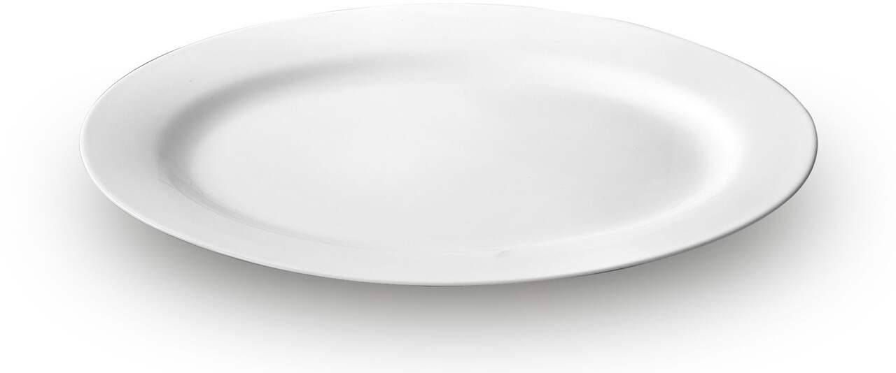 Trudeau Oval lass Turkey Platter Serving Tray, White, 18-in, for  Christmas/Thanksgiving/New Year's Eve/Easter/Birthday Party