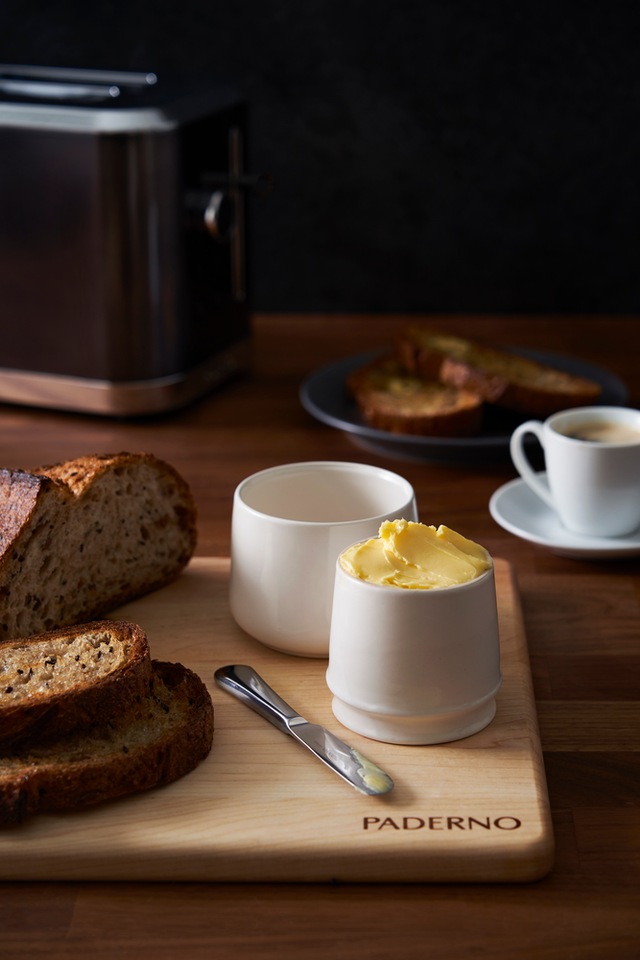 PADERNO Professional Ceramic French Butter Keeper Dish, Dishwasher Safe