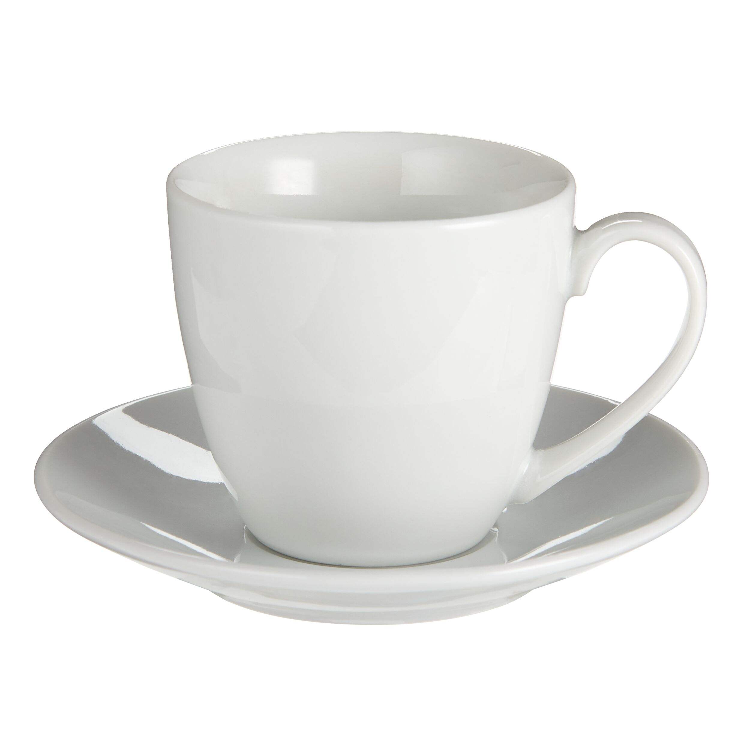 CANVAS 4pc Porcelain Espresso Mug Set with Saucers, Dishwasher Safe, 3.5-oz Front_Elevated