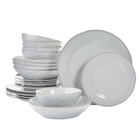 CANVAS 16 Piece Off-White Auden Stoneware Dinnerware Set, Serves 4 Composite_or_Mixed