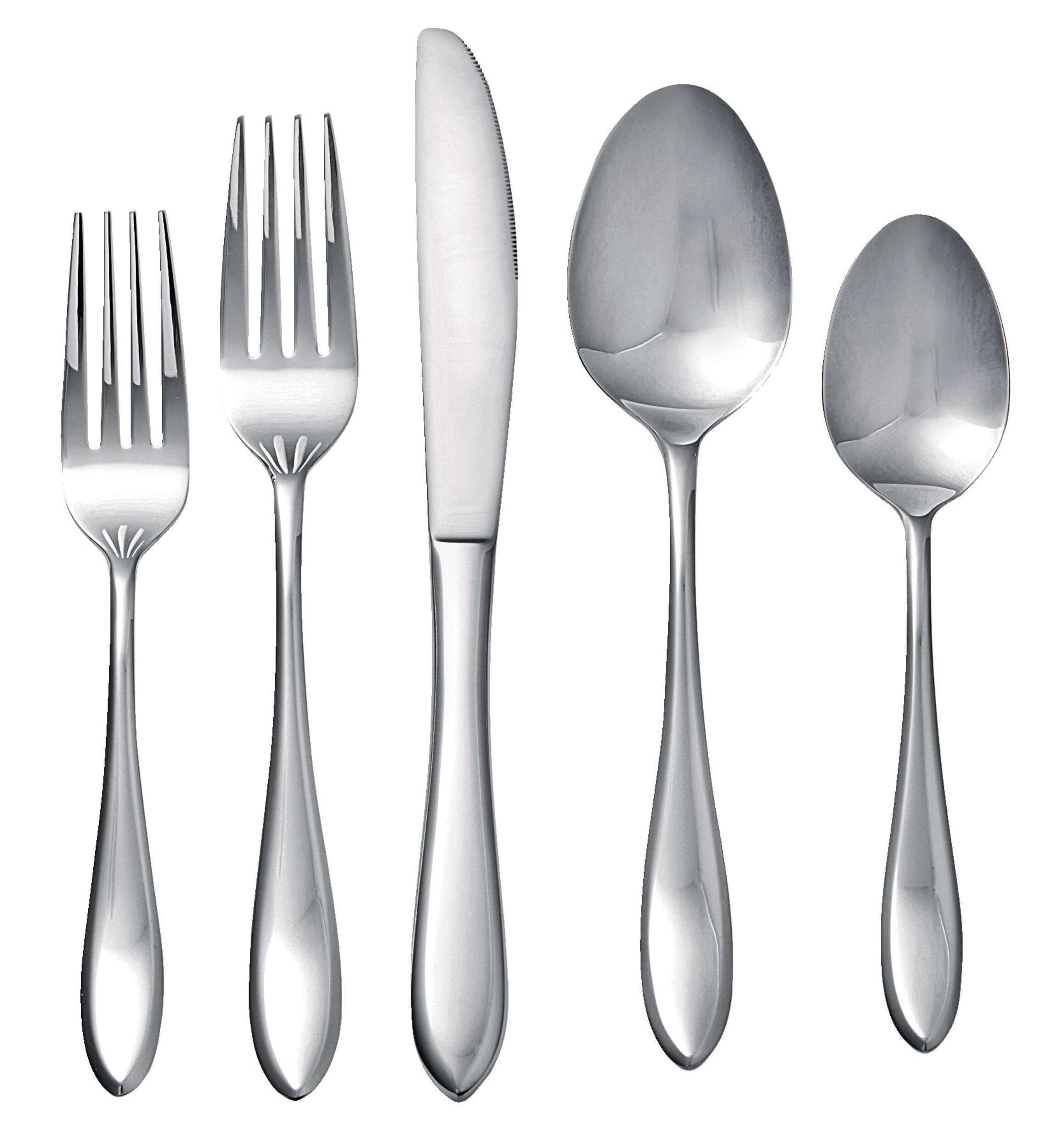 MASTER Chef 60pc Stainless Steel Flatware Set, Serves 12 Overhead_Flat