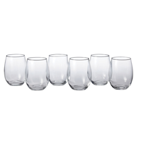 CANVAS 12pc Red & White Wine Stemless Glasses, Dishwasher Safe, 17-oz