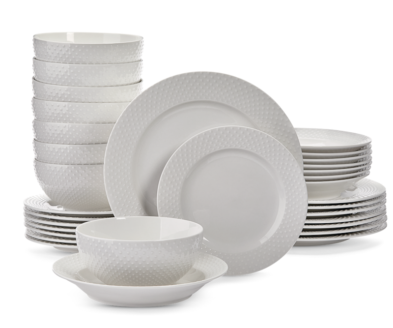 CANVAS Westbrooke Stoneware Dotted Dinnerware Set, Serves 8, 32pc