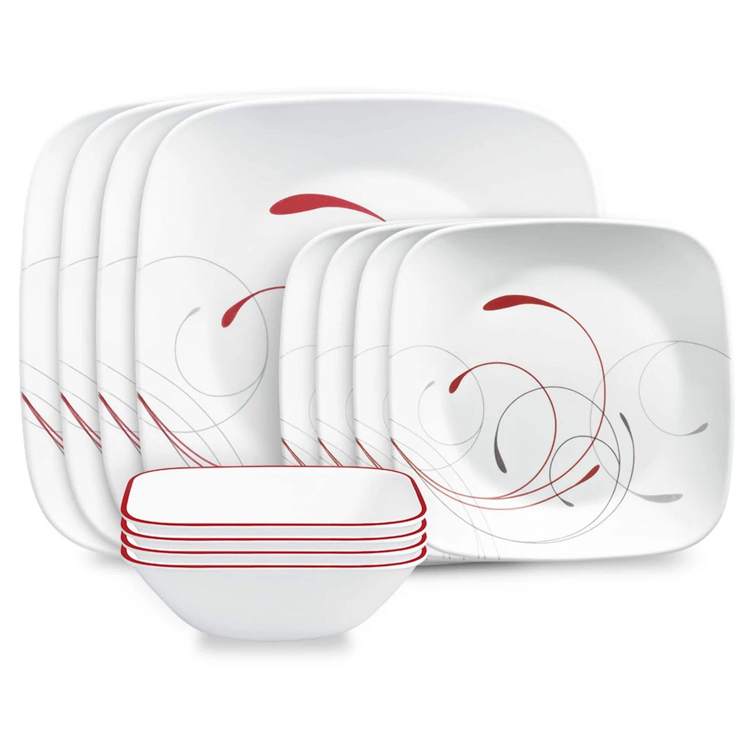Corelle Splendour Square Dinnerware Set, 12-pc Composite_or_Mixed