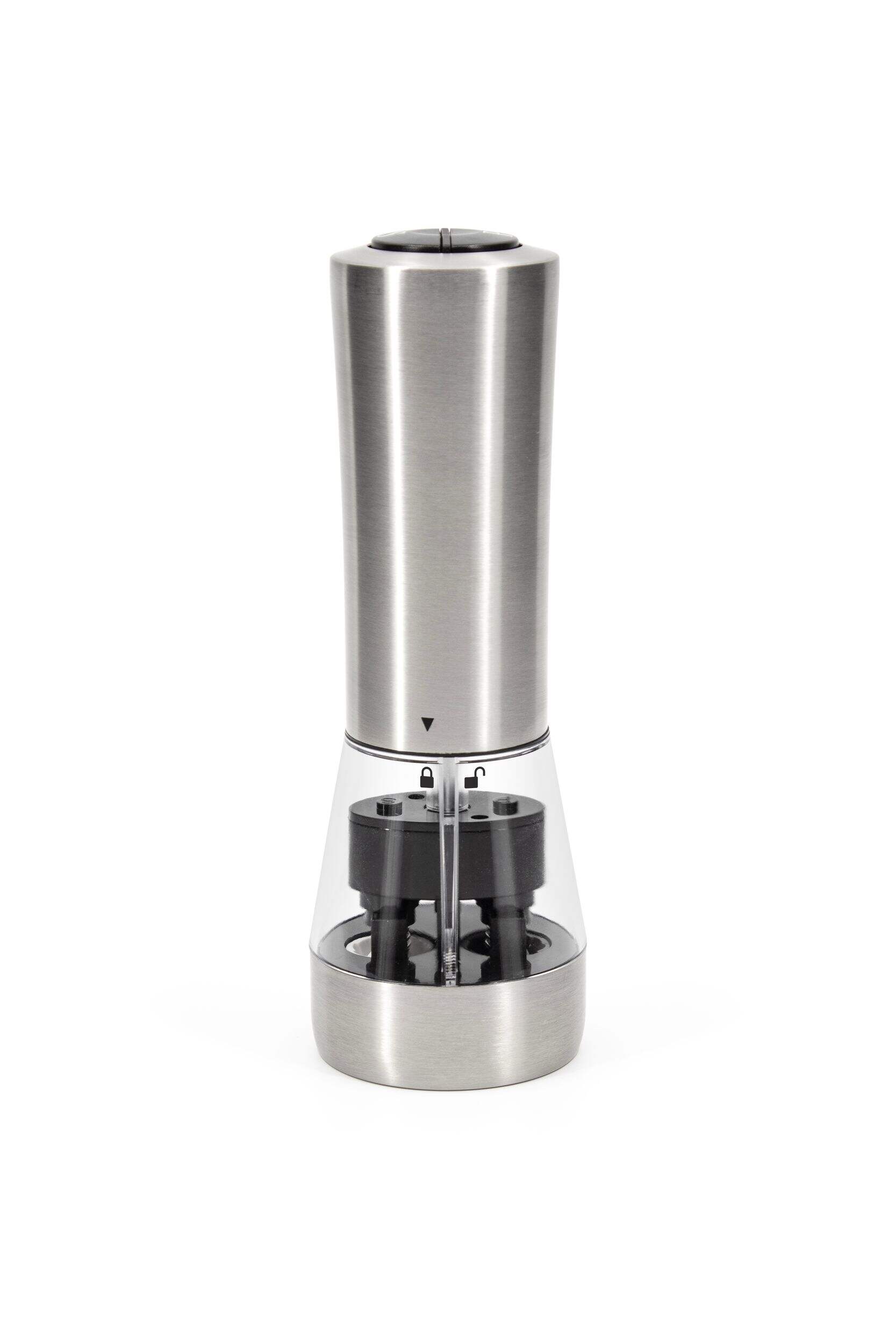 Kamenstein Stainless Steel Dual Electric Salt & Pepper Grinder, 8.5-in Front_Flat