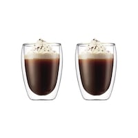 Bodum Double Wall Clear Glass Mugs, 11.8-oz, 2-pk