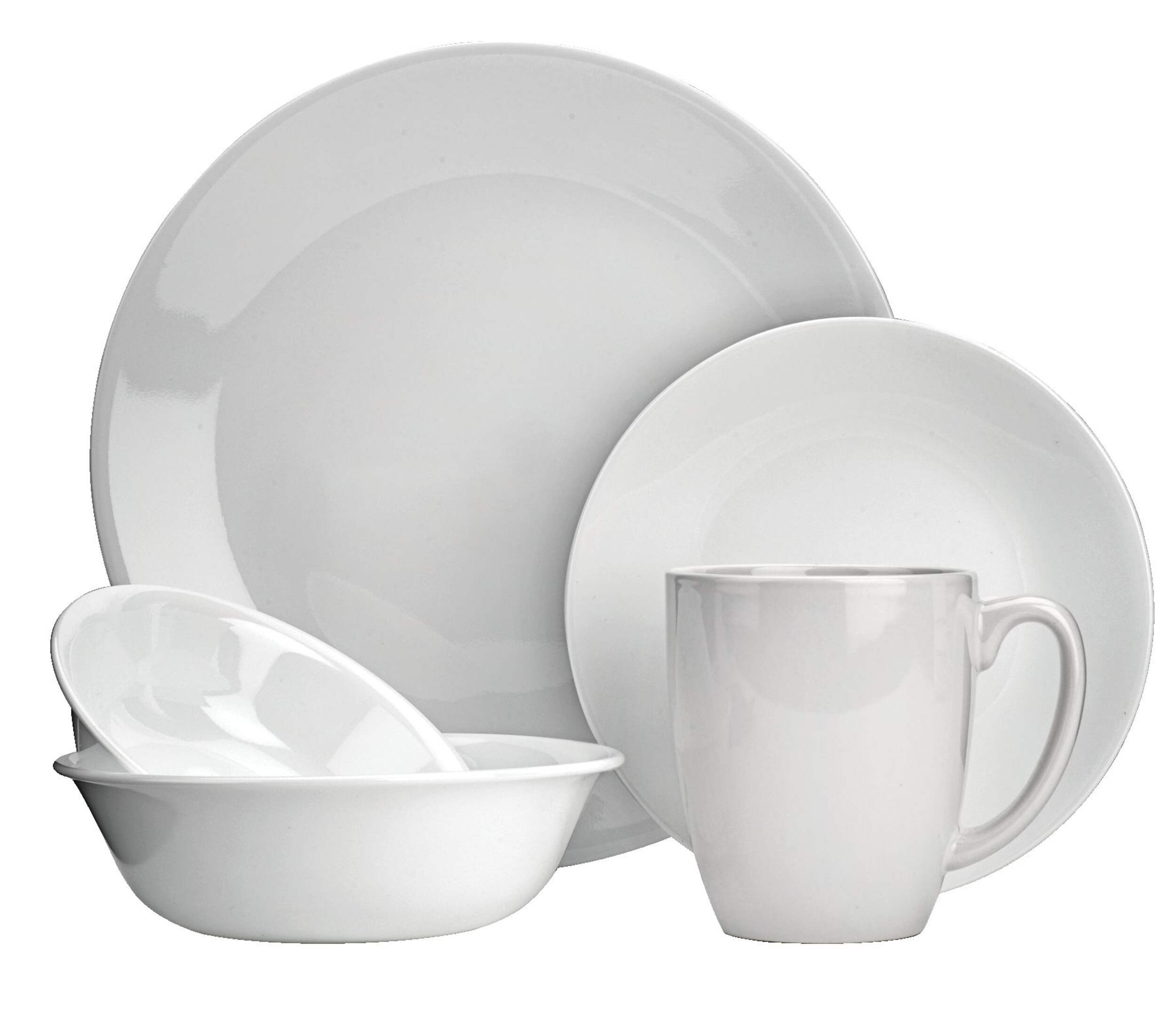Corelle Winter Frost 30pc Glass Dinnerware Set, Serves 6, White Composite_or_Mixed