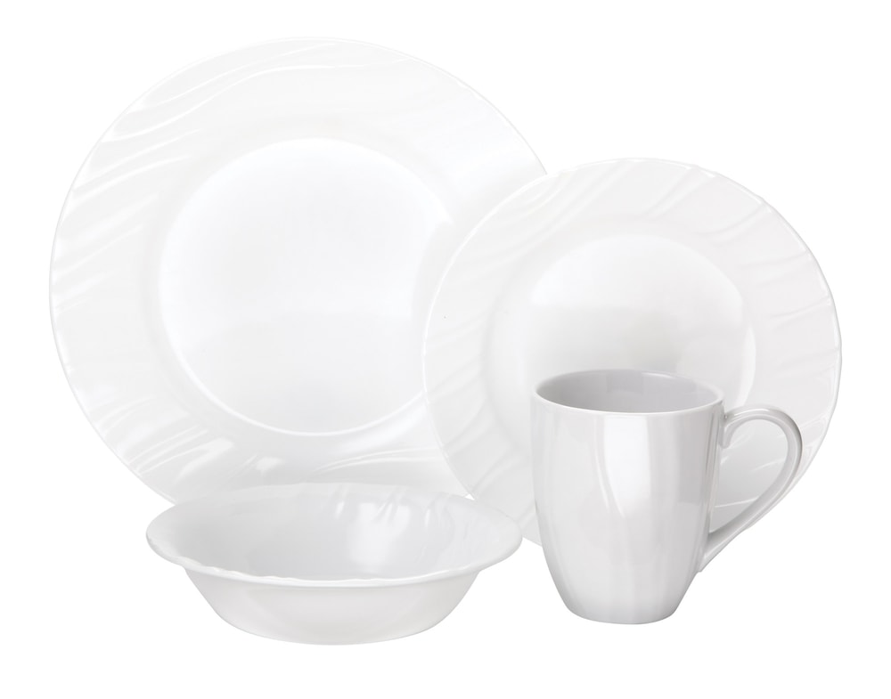 Corelle Swept Square Dinnerware Set, 16pc Canadian Tire