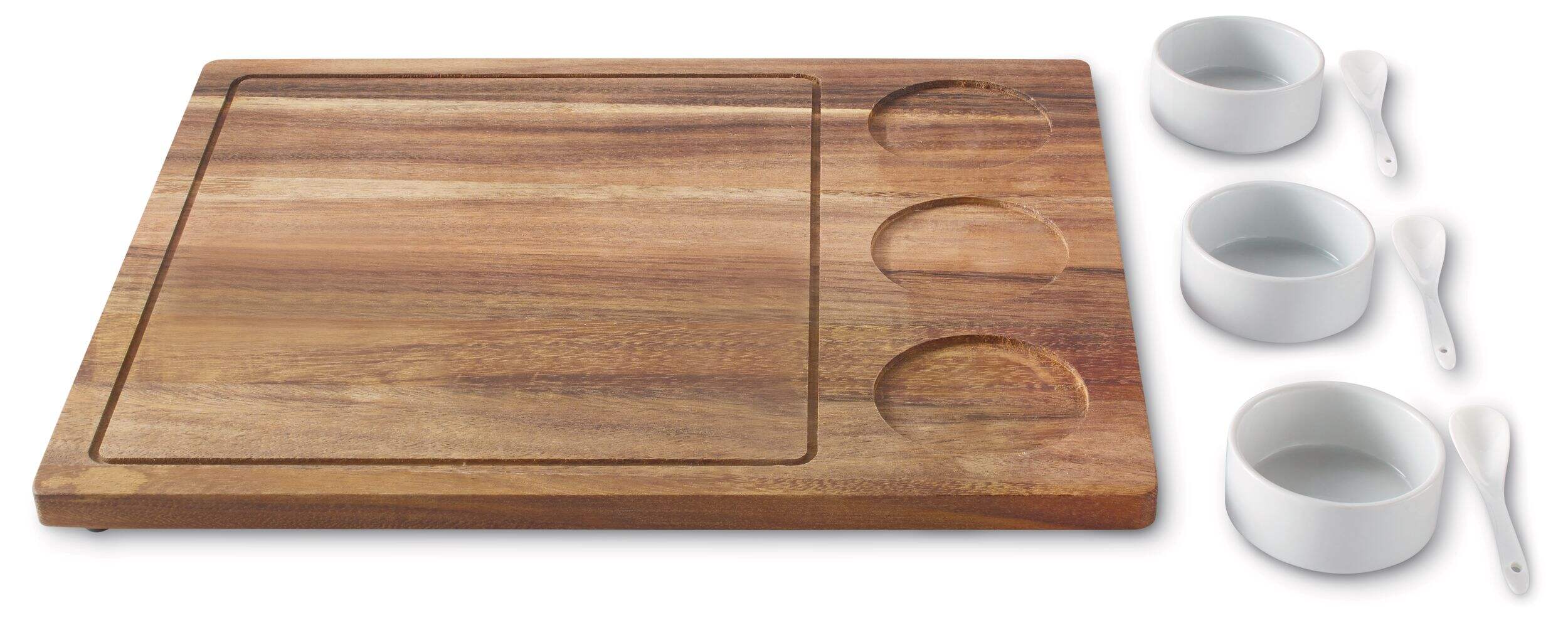 CANVAS Acacia Wood Charcuterie Board Set with Bowls & Spoons Front_Elevated