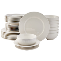 CANVAS Lorelle Porcelain Dinnerware Set, White, Serves 8, 32-pc Composite_or_Mixed